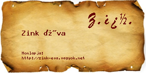Zink Éva névjegykártya