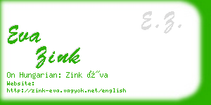 eva zink business card